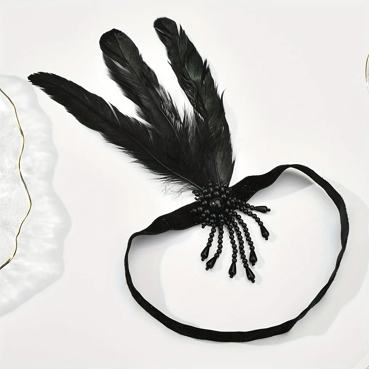 1920s Gatsby Style Faux Feather Headband for Womens Parties