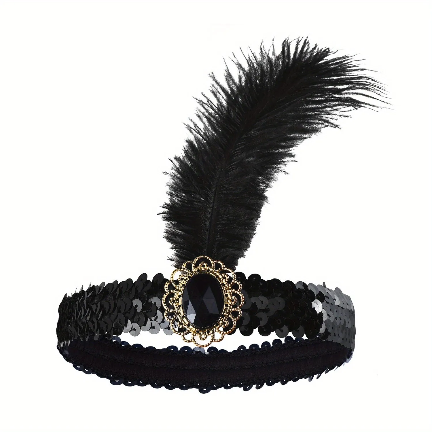 1920s Gatsby Style Faux Feather Headband for Womens Parties