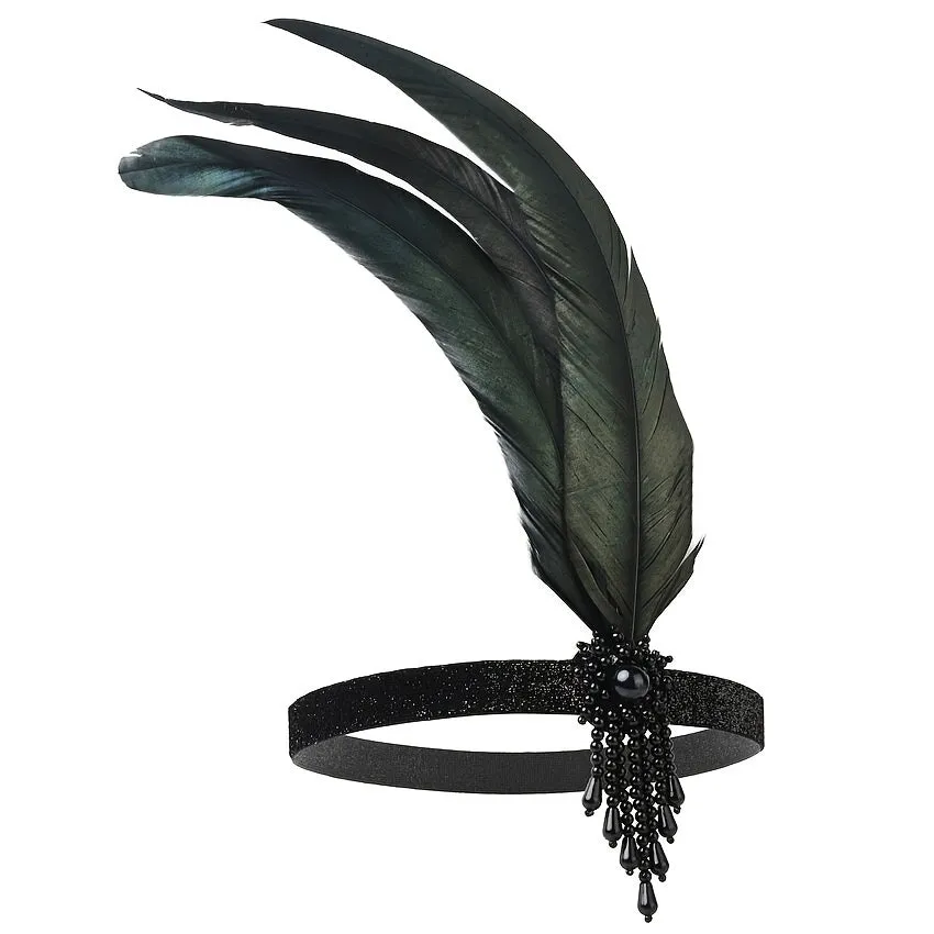 1920s Gatsby Style Faux Feather Headband for Womens Parties