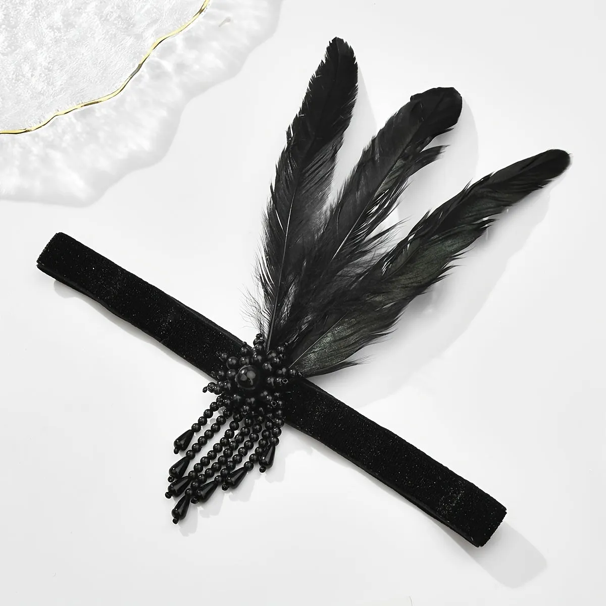 1920s Gatsby Style Faux Feather Headband for Womens Parties