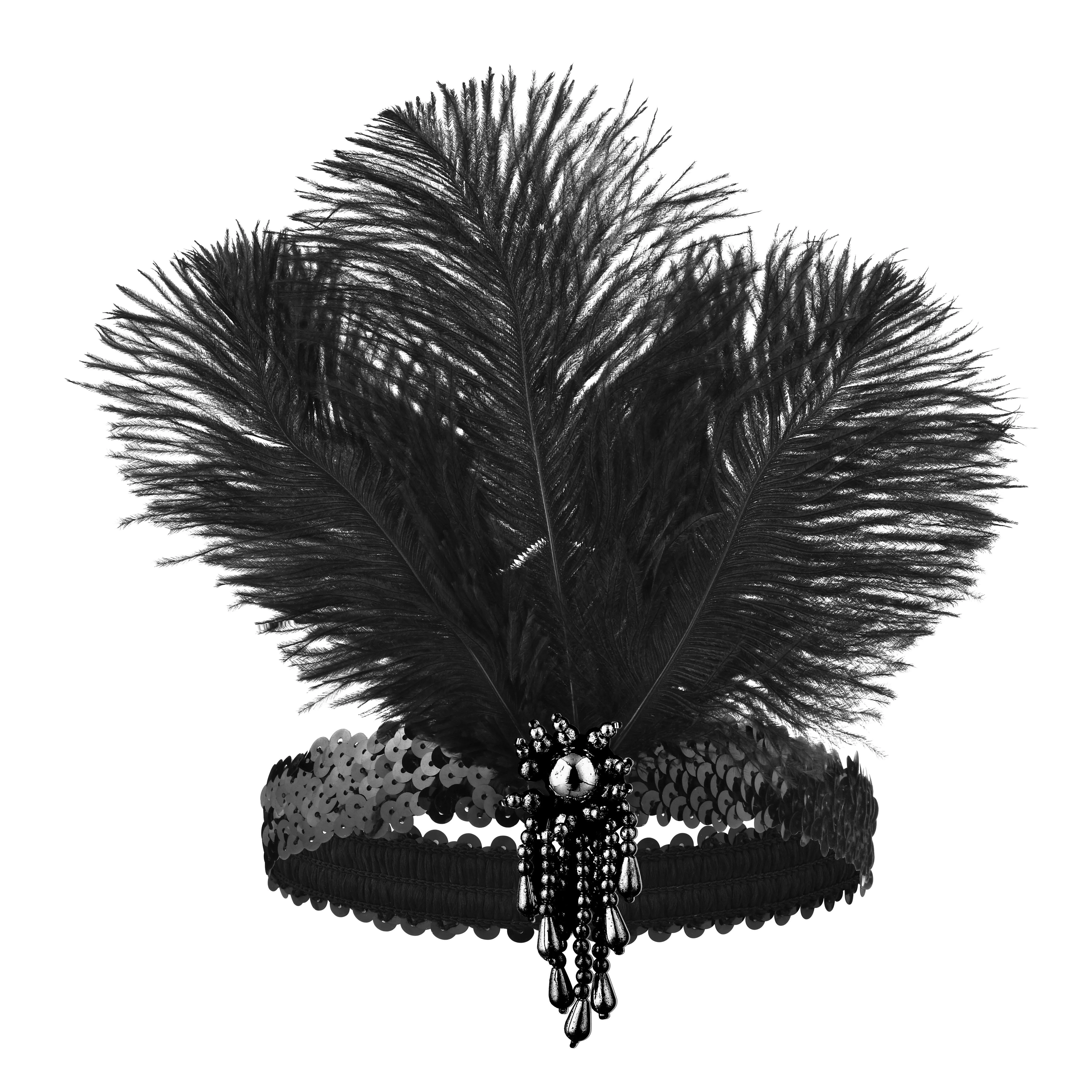 1920s Gatsby Style Faux Feather Headband for Womens Parties