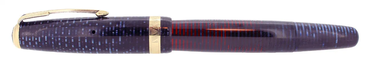 1944 PARKER VACUMATIC MAJOR AZURE BLUE PEARL FOUNTAIN PEN RESTORED