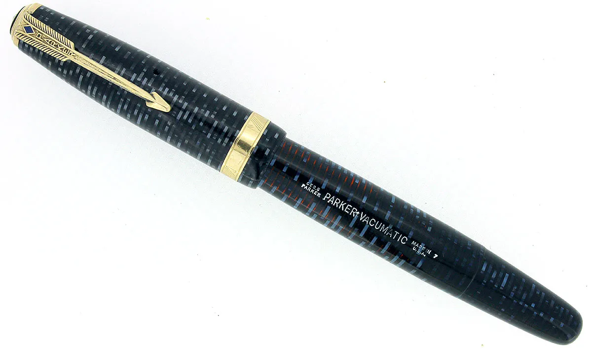 1947 PARKER AZURE PEARL VACUMATIC MAJOR SINGLE JEWEL FOUNTAIN PEN RESTORED