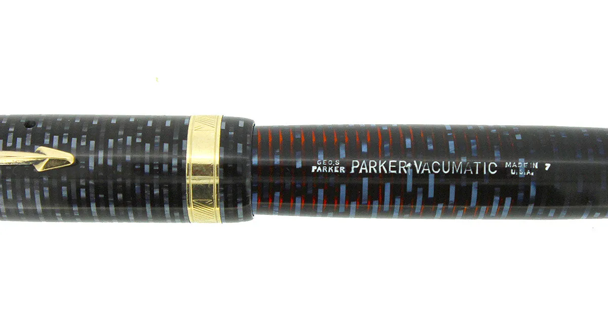 1947 PARKER AZURE PEARL VACUMATIC MAJOR SINGLE JEWEL FOUNTAIN PEN RESTORED