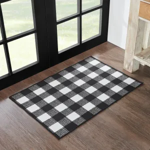 Annie Buffalo Check Black Polyester Rug Rect 24x36