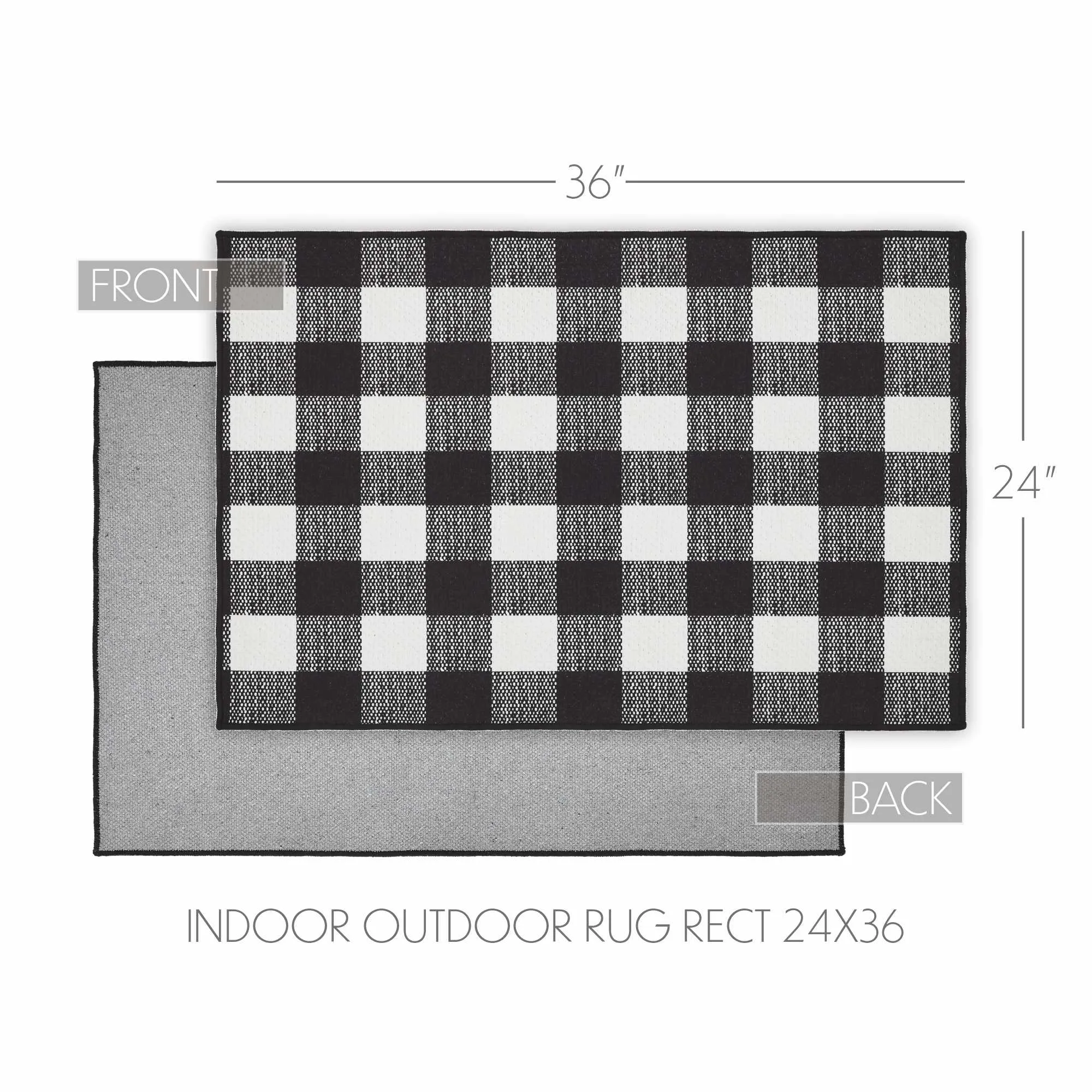 Annie Buffalo Check Black Polyester Rug Rect 24x36