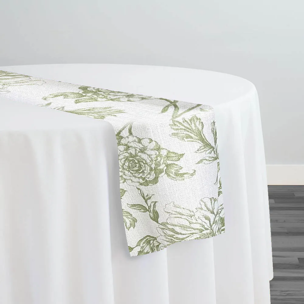 Artistry Bloom Table Runner in Sage