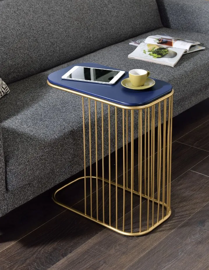 Aviena - Accent Table - Blue & Gold Finish