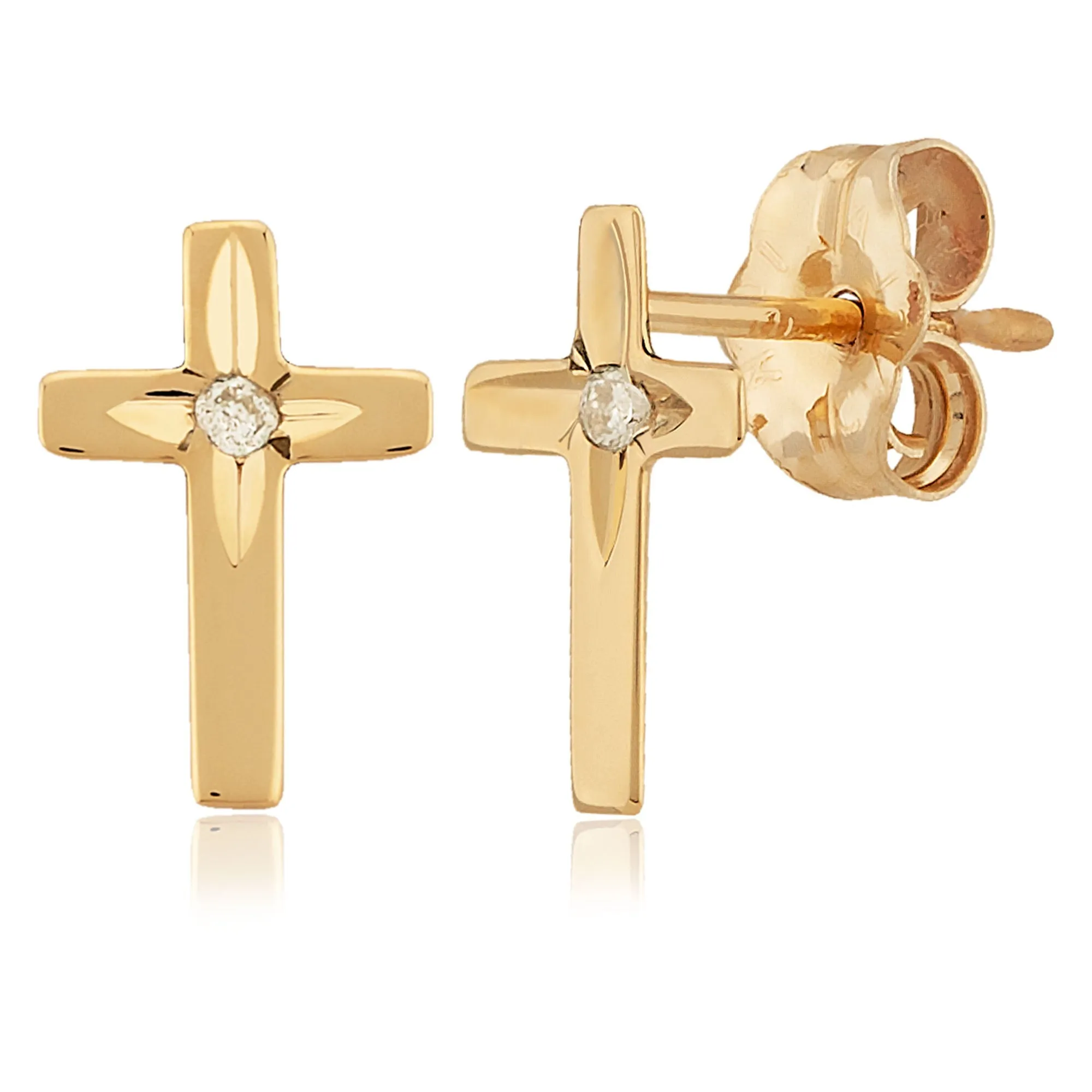 Ben Garelick High Polished Gold Cross Earrings