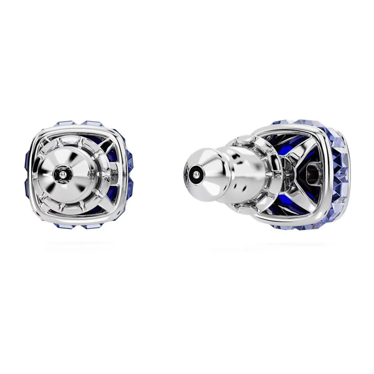 Birthstone Rhodium Plated Blue Square Cut September Stud Earrings 5660803