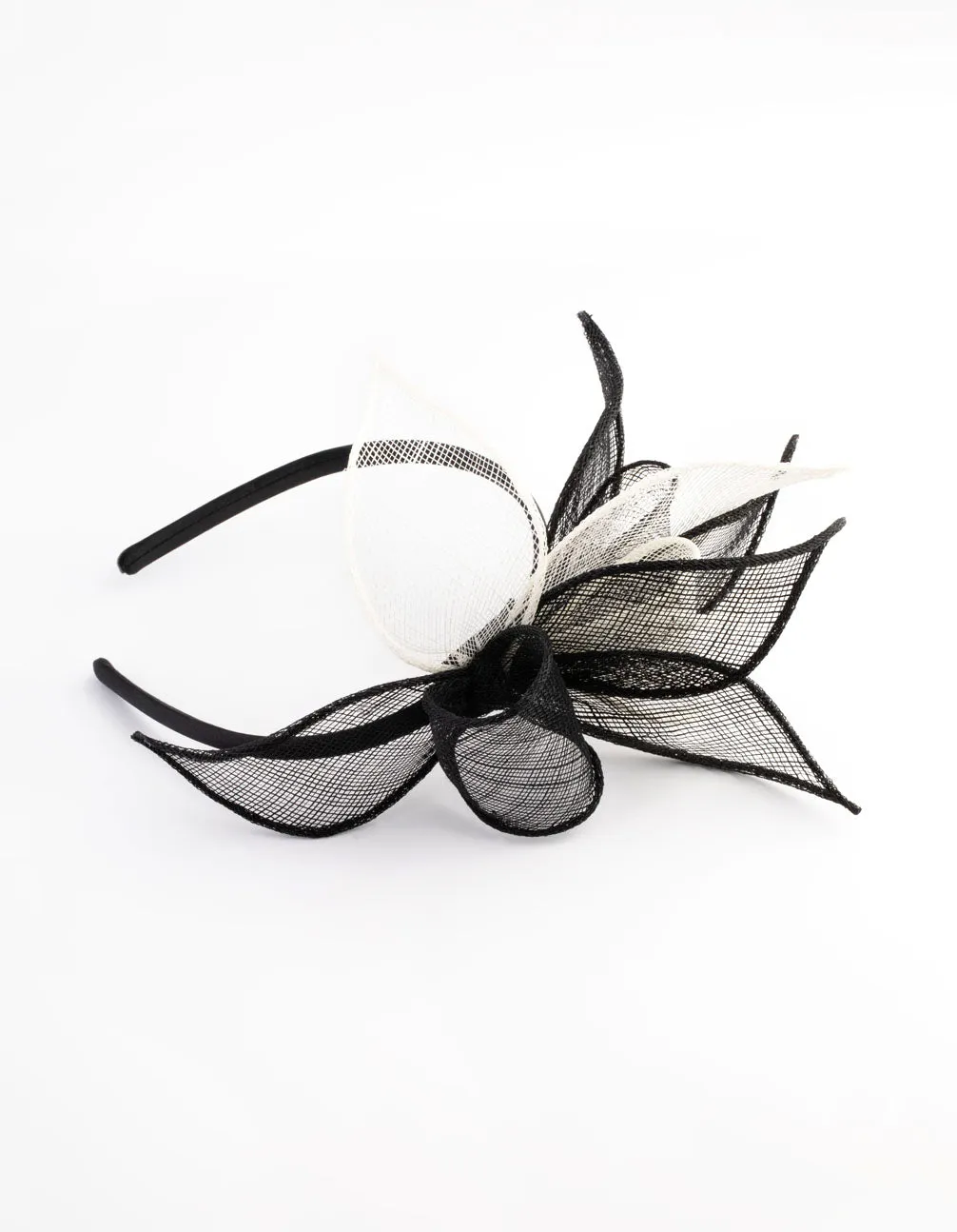 Black & White Petal Sinamay Fascinator