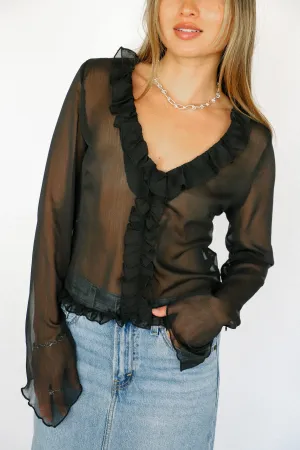 Black Chiffon Adriana Top