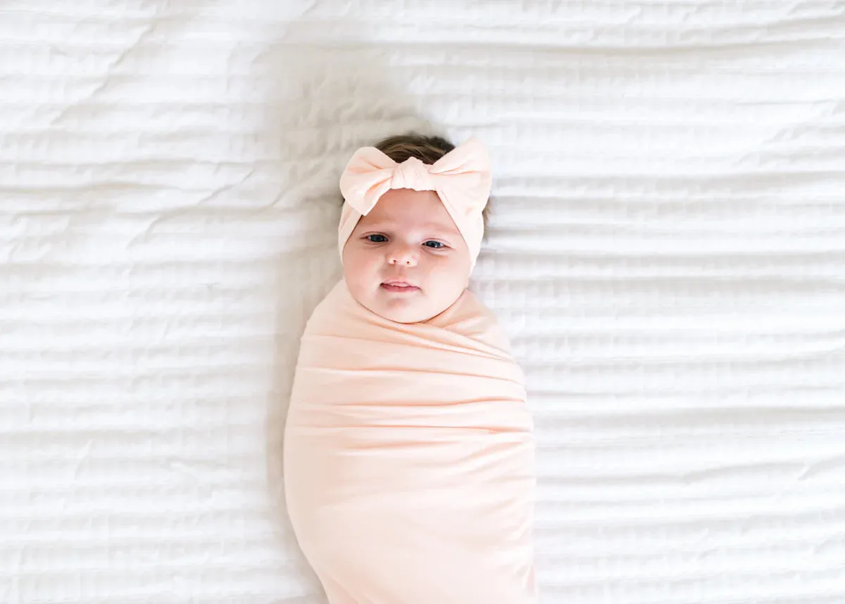 Blush Knit Headband Bow