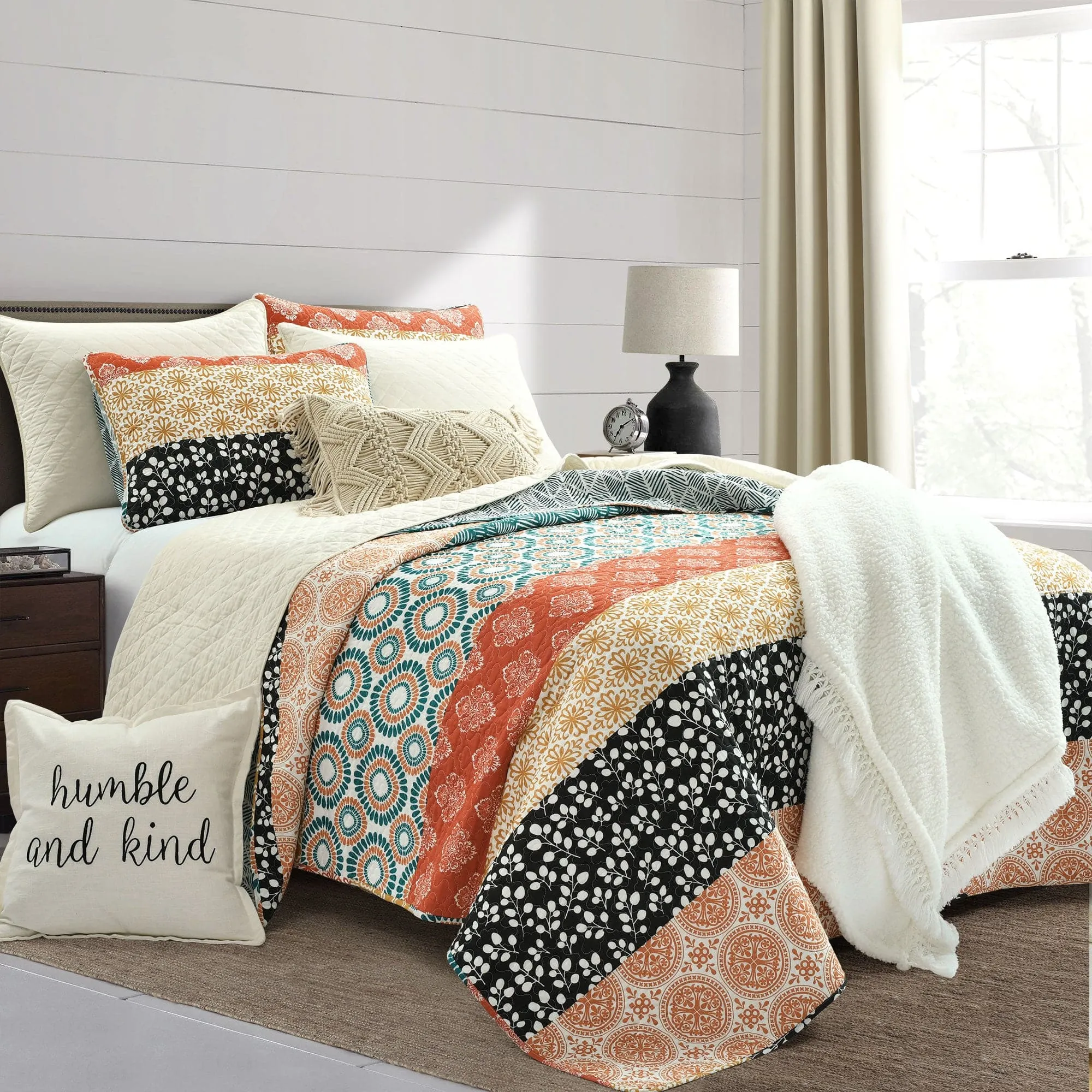 Bohemian Stripe Quilt 3 Piece Set