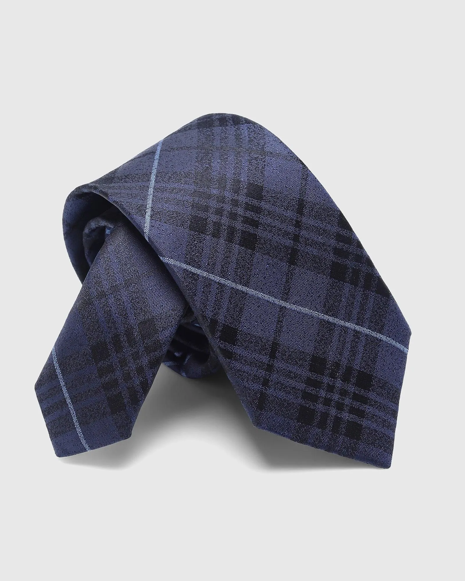 Boxed Combo Check Tie With Pocket Square And Cufflink - Seem