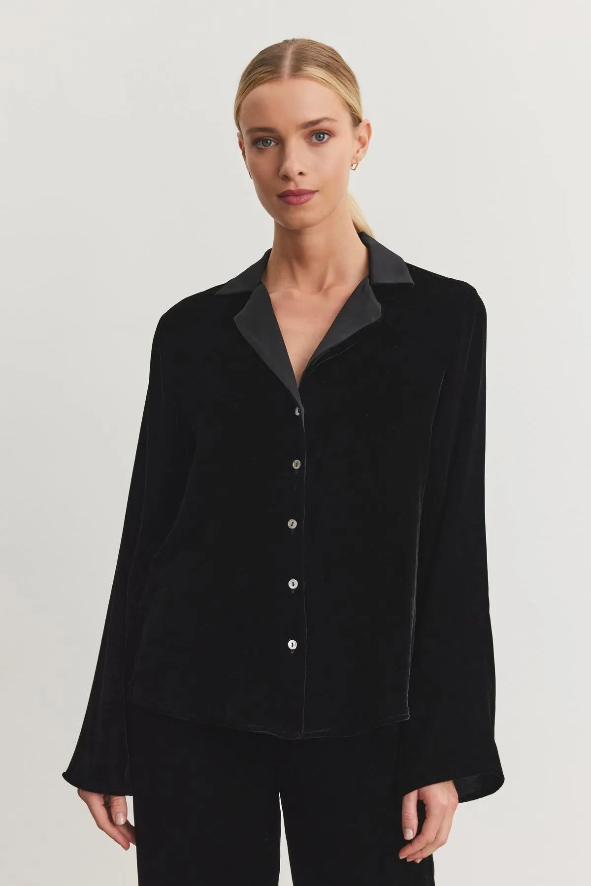 BRENNA SILK VELVET SHIRT