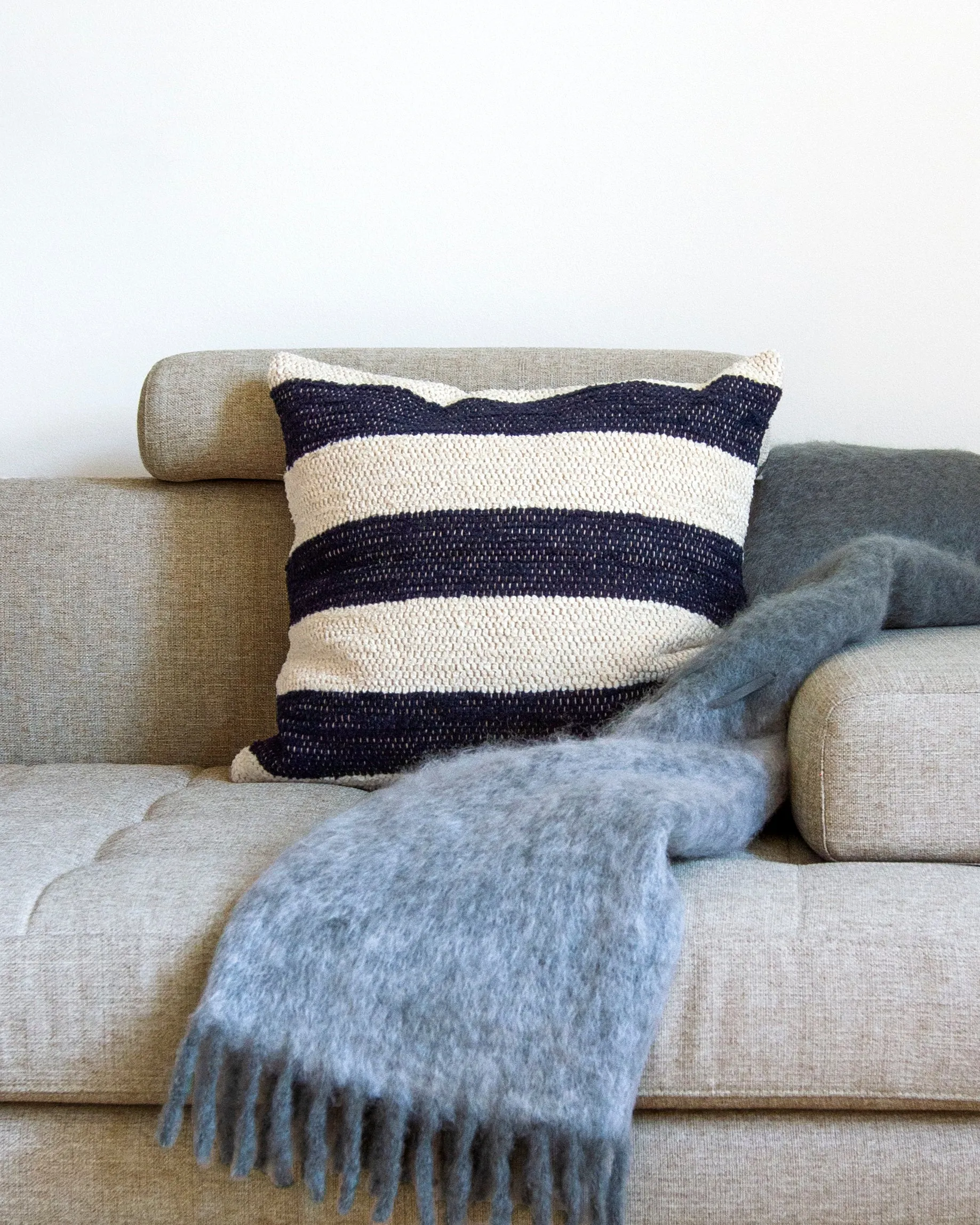 Casa Cubista Striped Pillow - Navy