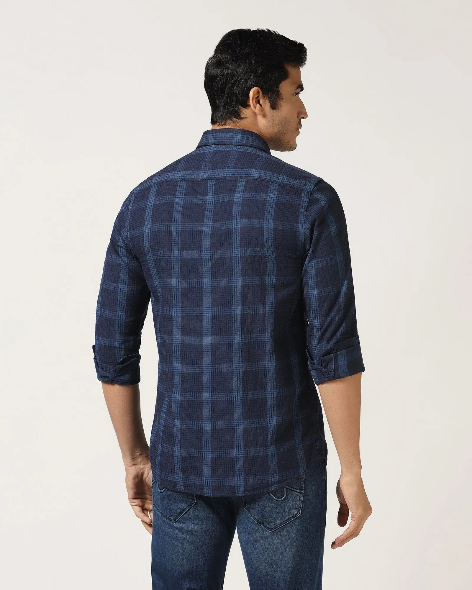 Casual Blue Check Shirt - Audrey