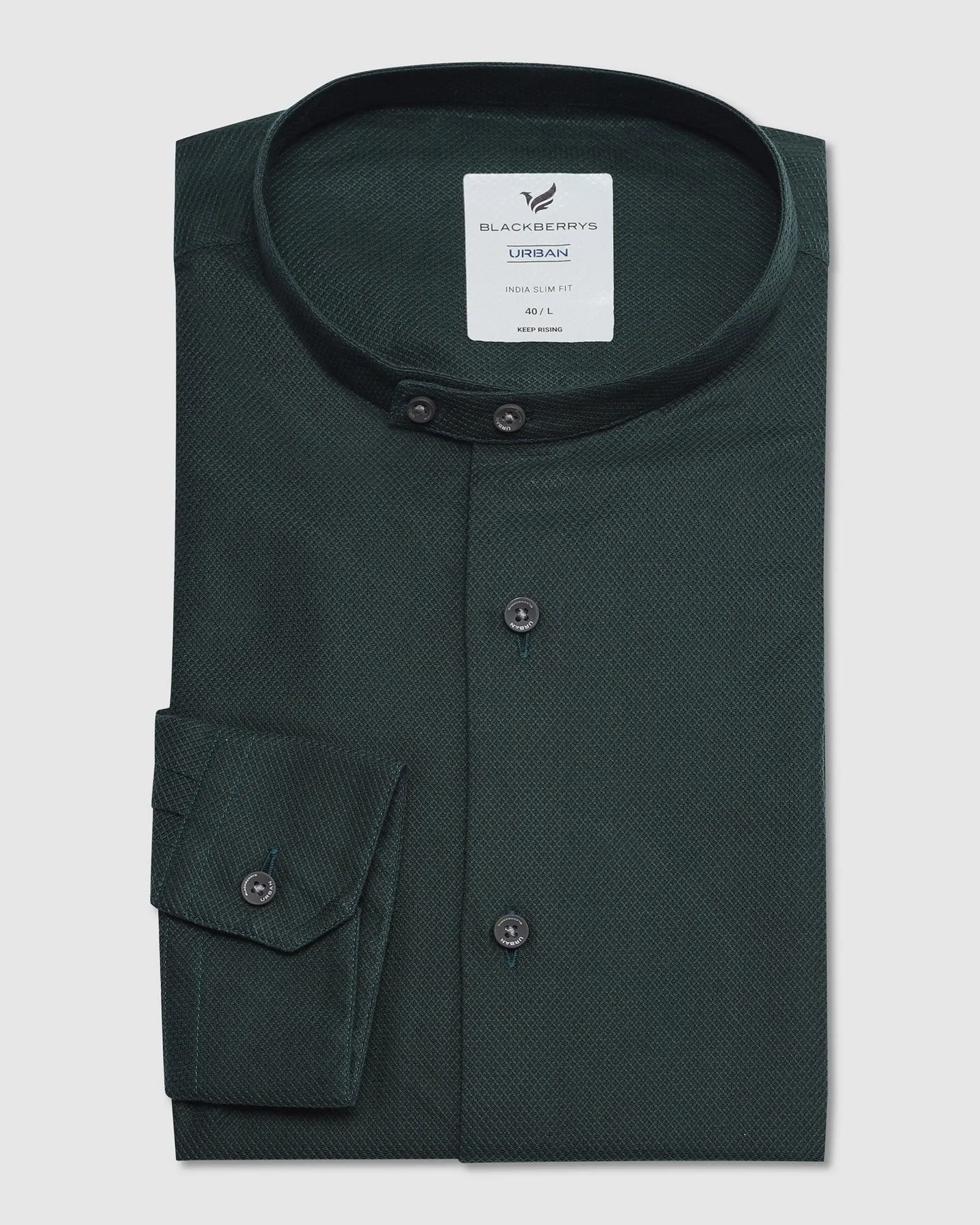 Casual Olive Textured Shirt - Myler