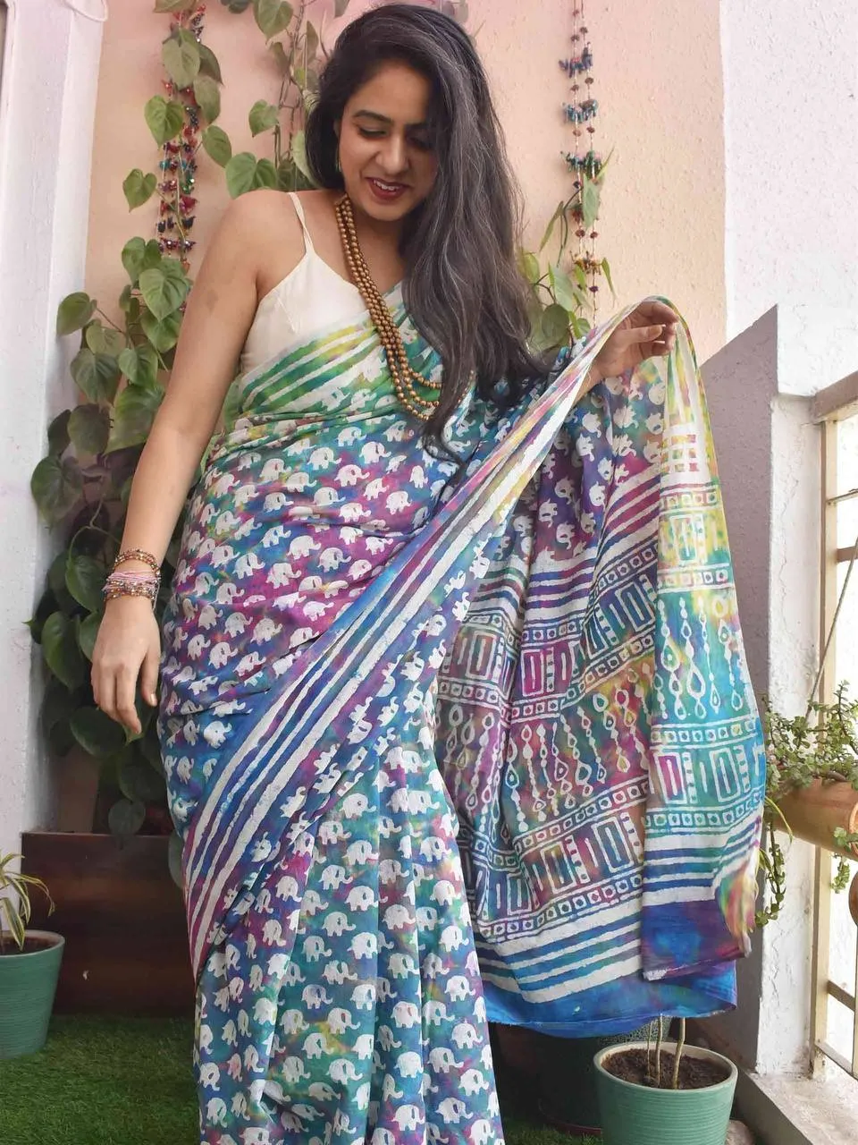 Celebrate Holi in Style with Our Vibrant Digital Print Dola Silk Sarees