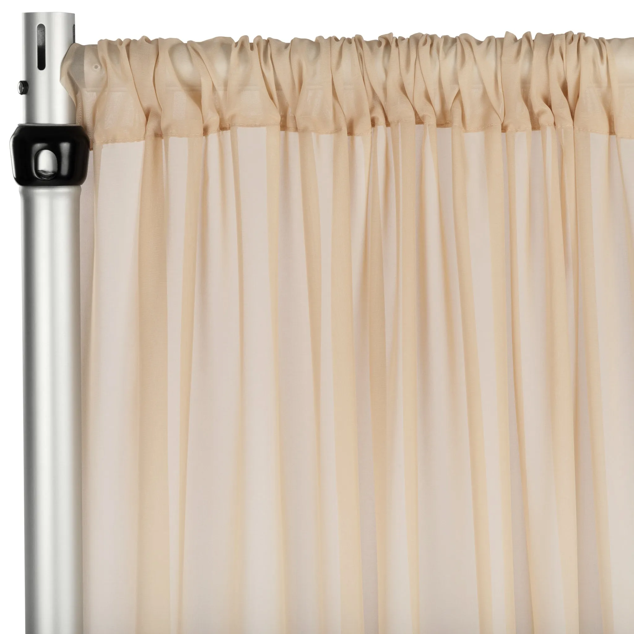 Chiffon Curtain Drape 10ft H x 58" W Panel - Champagne