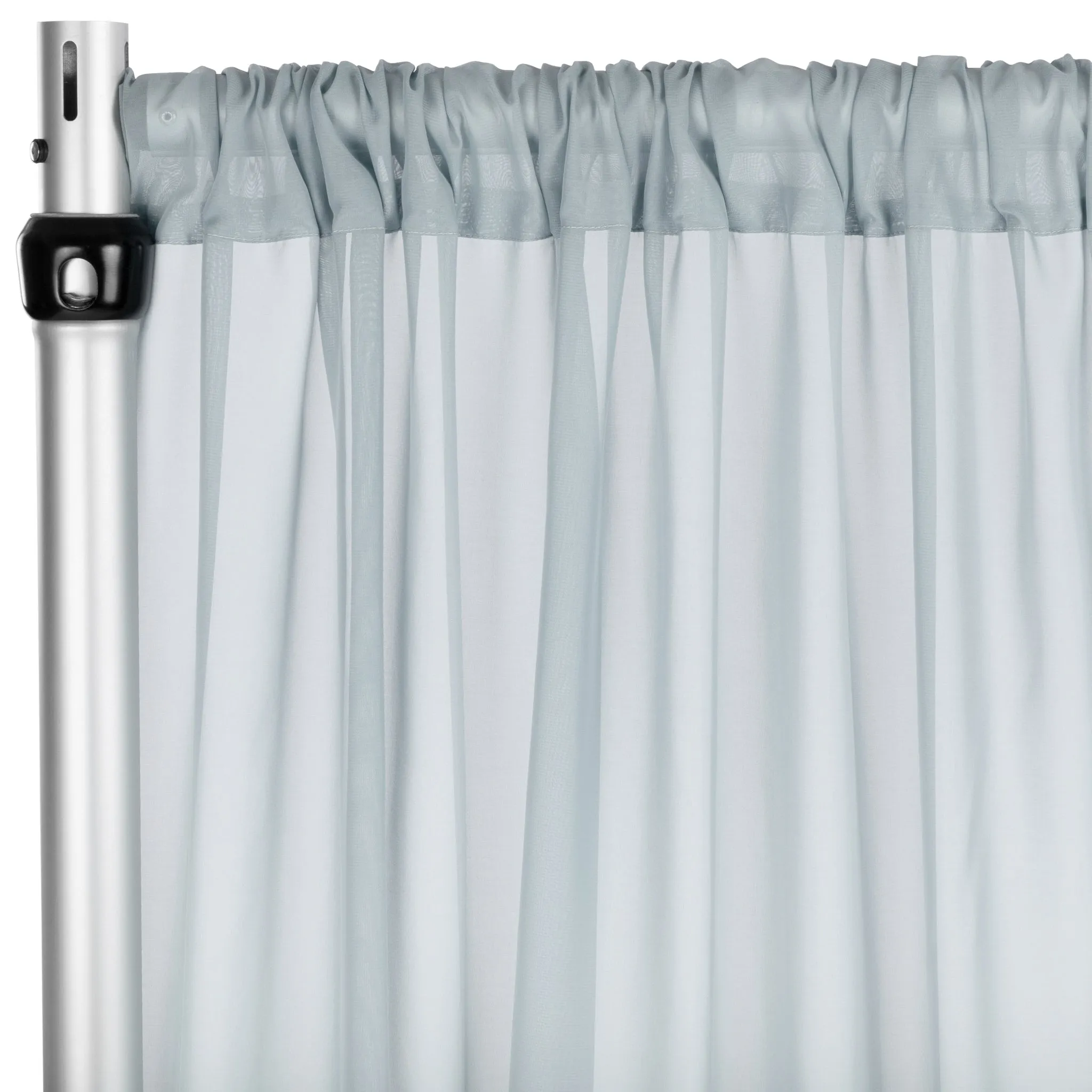 Chiffon Curtain Drape 10ft H x 58" W Panel - Dusty Blue