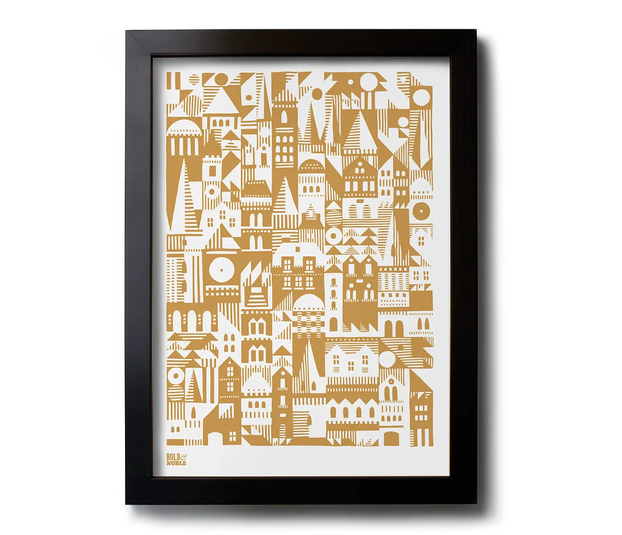 'Coming Home' Geometric Art Print in Bronze