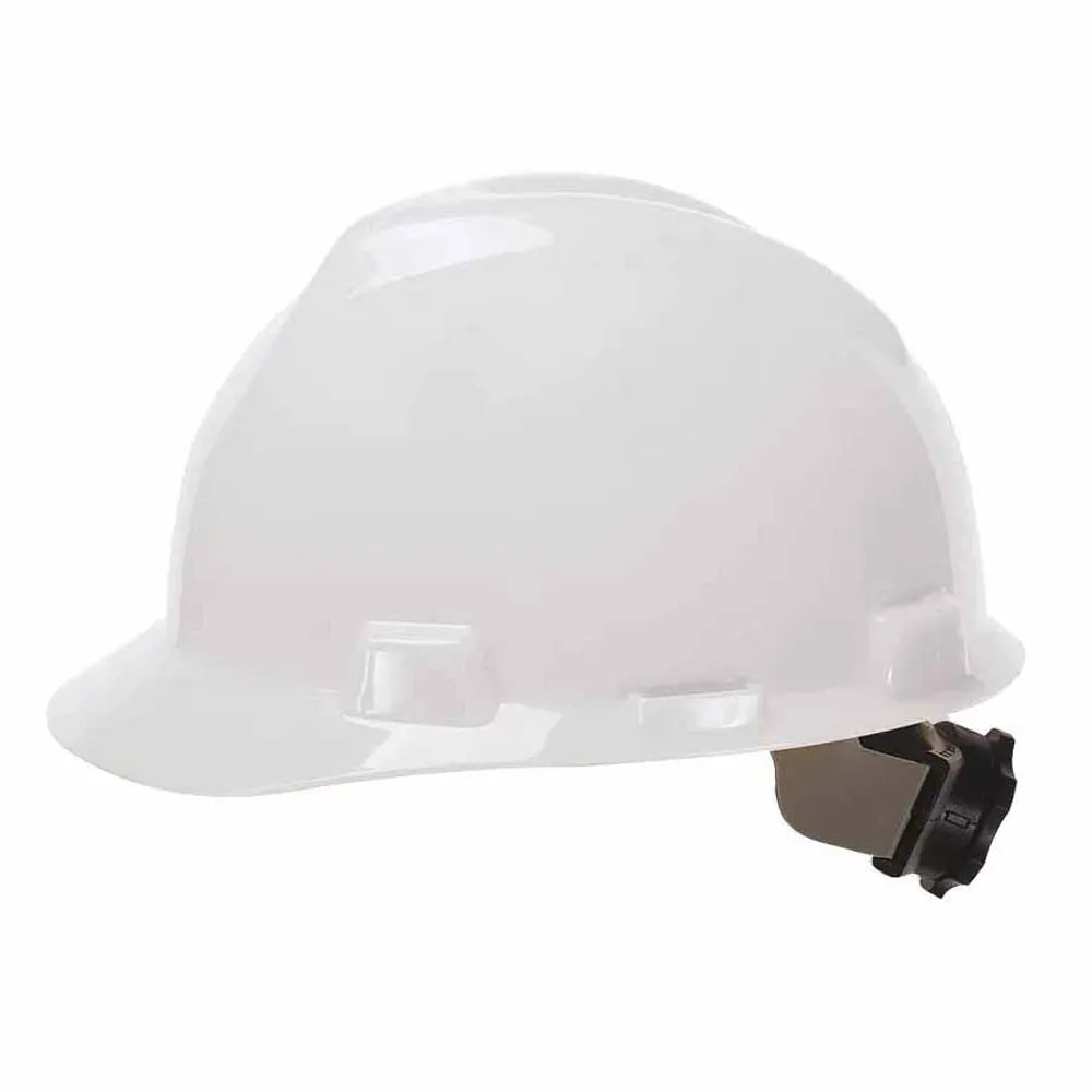 Cordova Safety H24R1 Cap Style White Hard Hat, 4 Point Ratchet Suspension