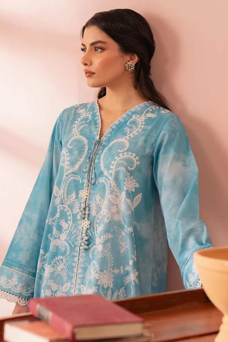 Cross Stitch Seher Cambric – Cadet Blue-2 Piece Printed Suit