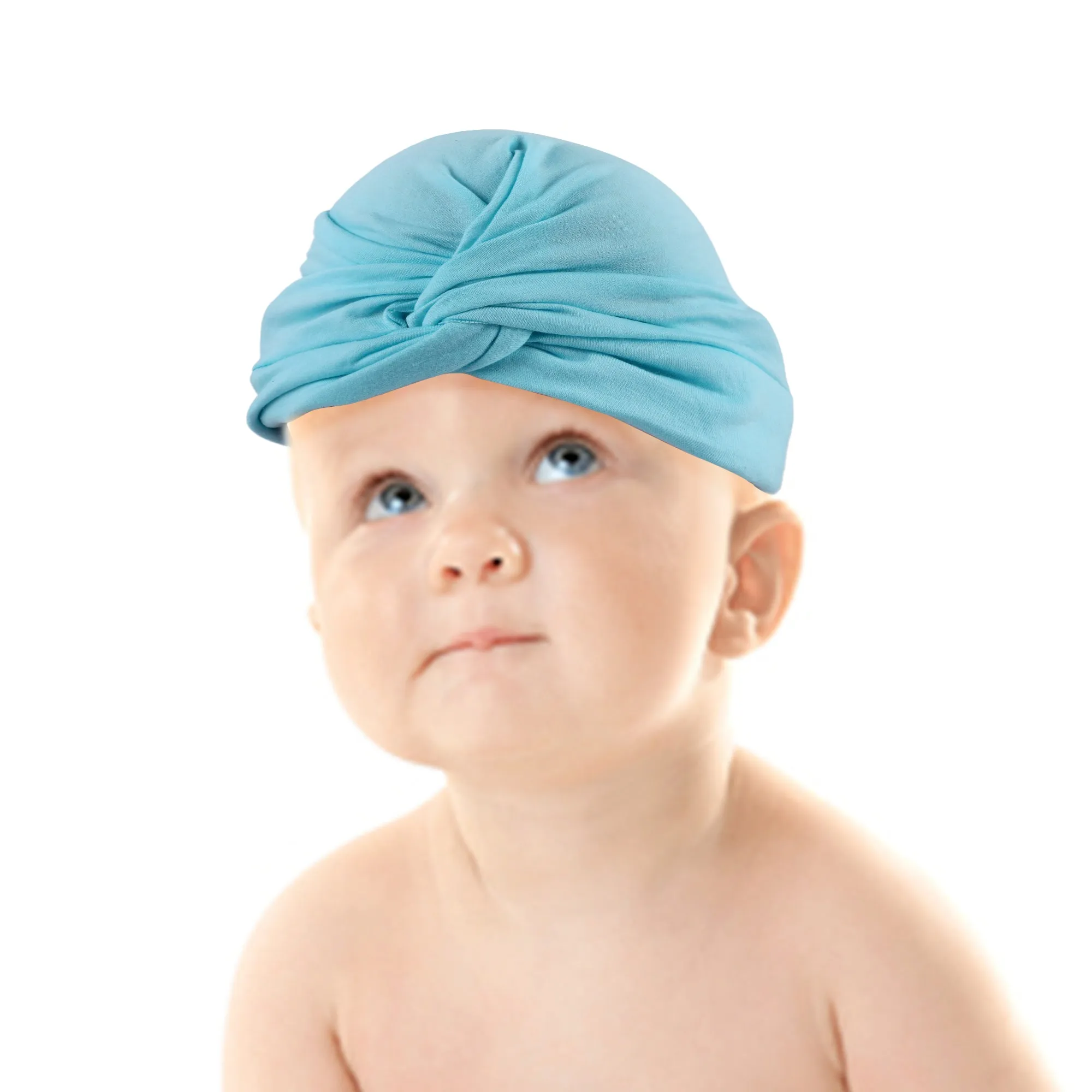 Cute Knotted Turban Cap Infant Beanie - Blue