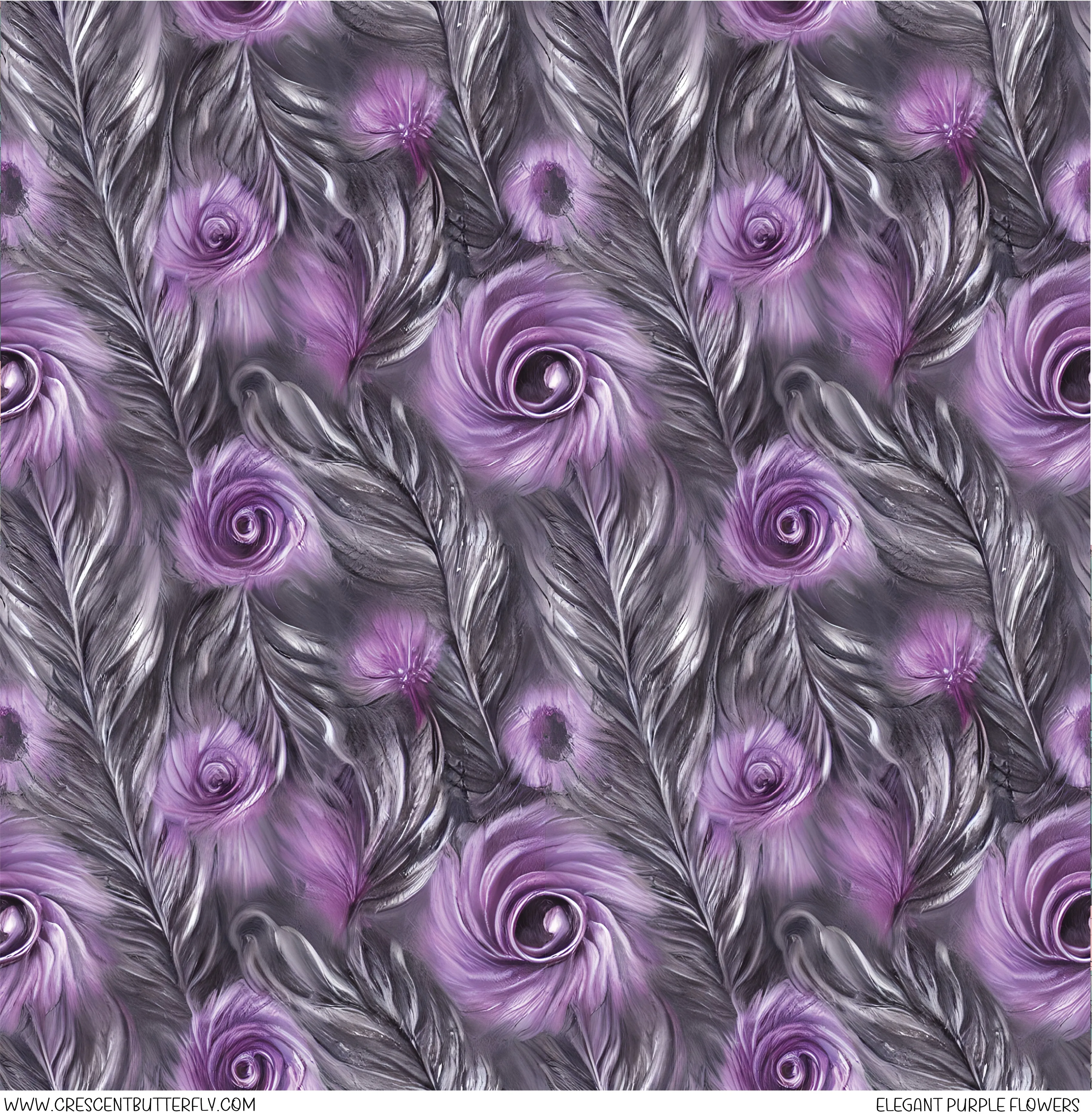 Elegant Purple Flowers Vinyl Sheet/Wrap