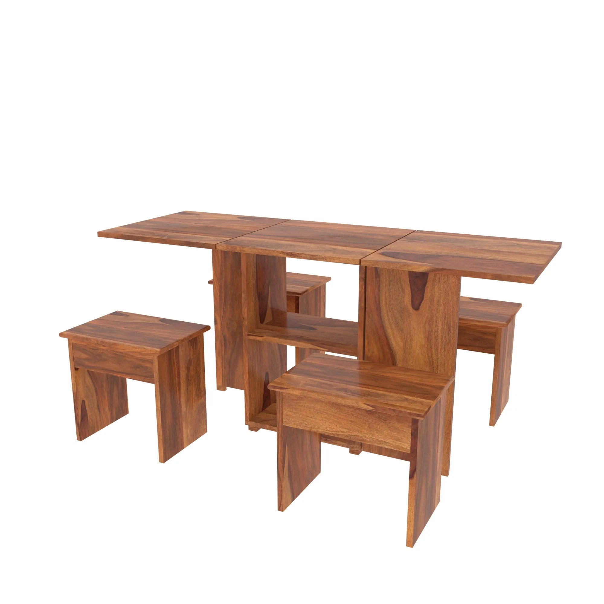 Empire Vintage Light Finished Handmade Wooden Dining Set