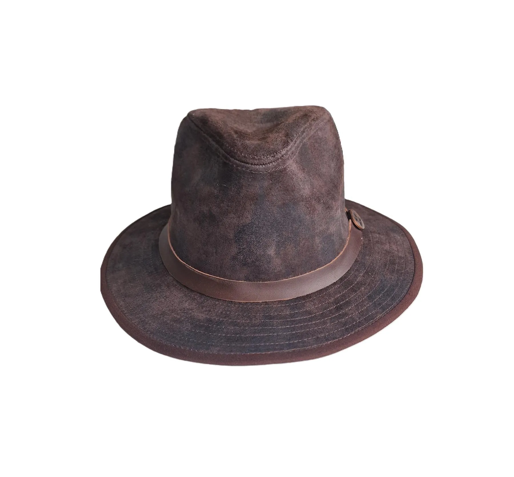 Eureka Mens Stockade Leather Fedora Style Formal Hat