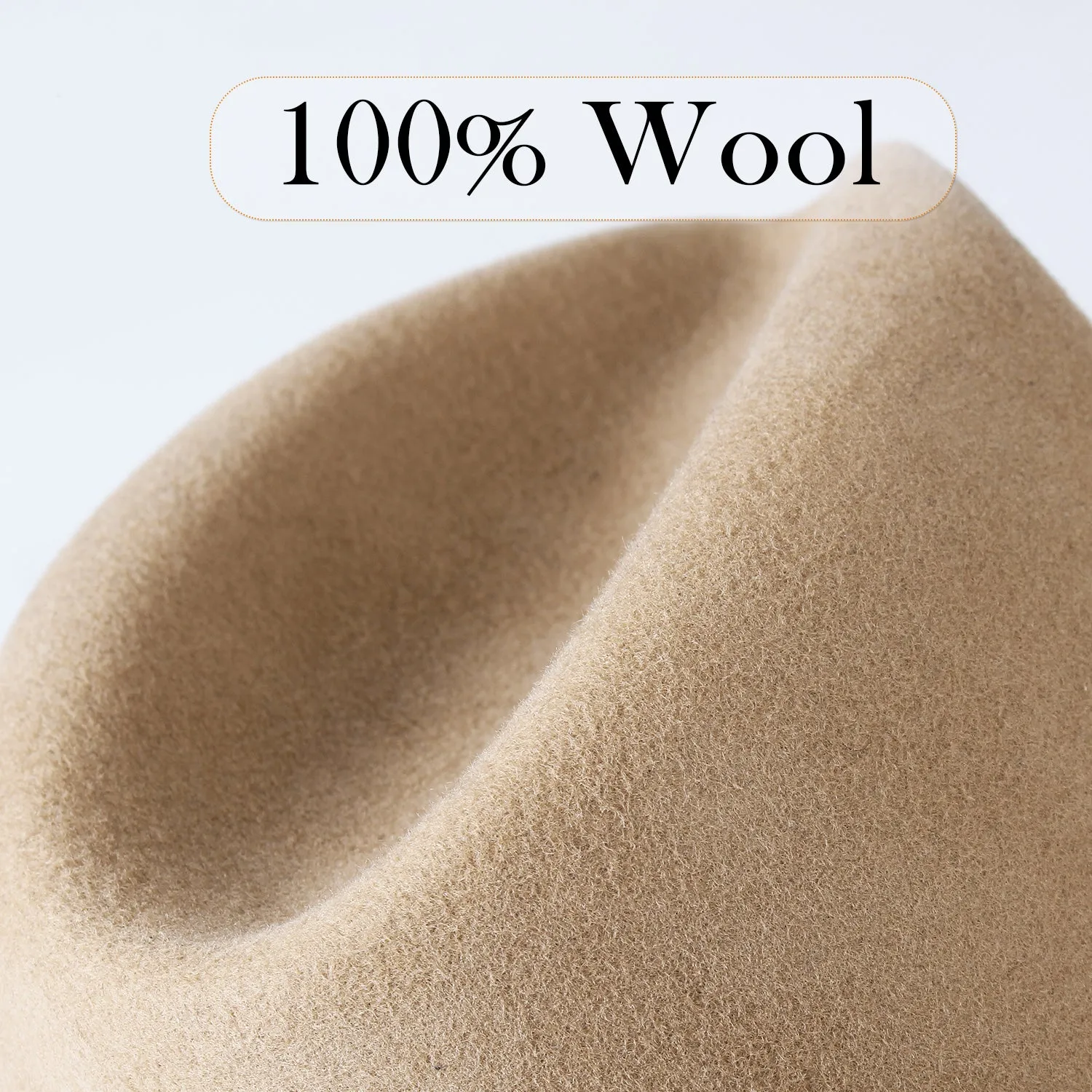 FURTALK Fedora Hats for Men Women 100% Australian Wool Felt Wide Brim Hat Ribbon Crushable Packable