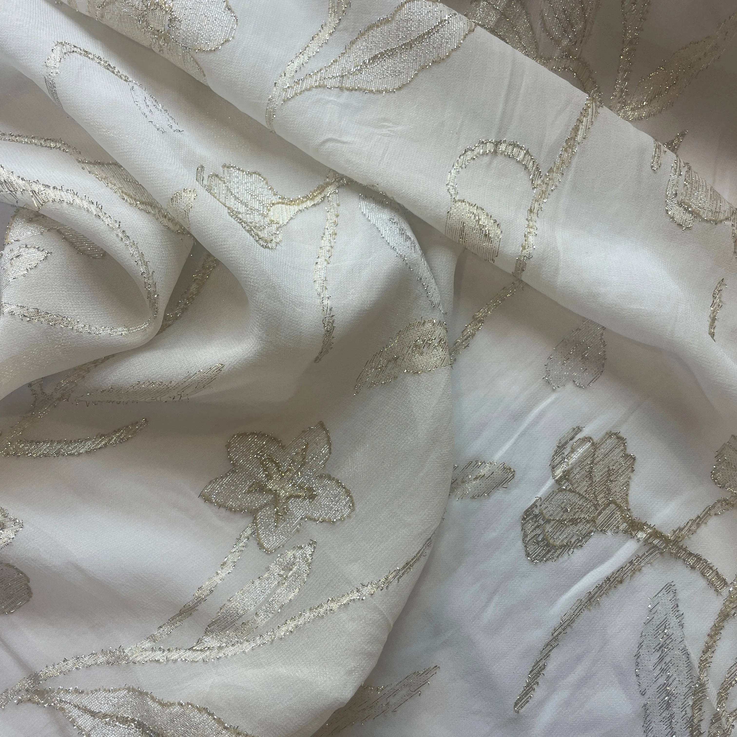 Gatsby gold and silver lurex Silk Chiffon