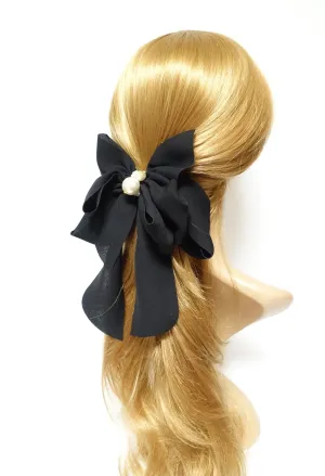 Handmade Drape Long Tail Bow French Hair Barrette