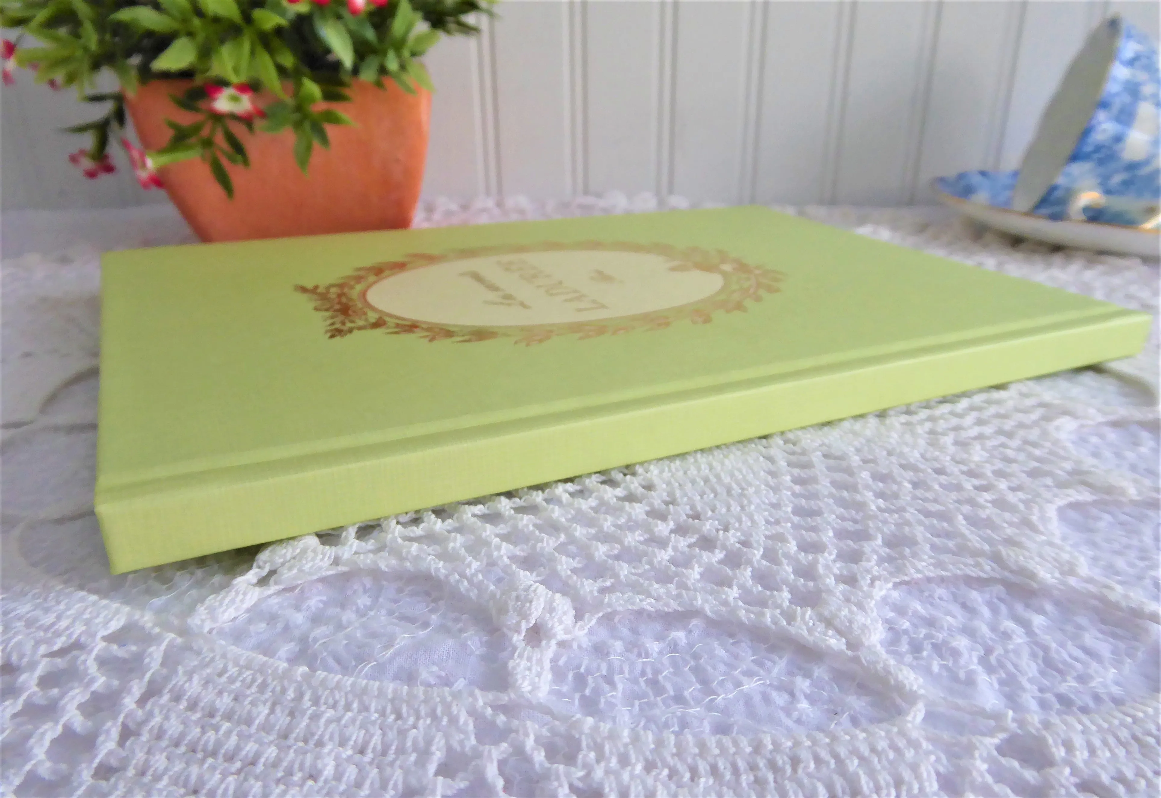 Laduree Paris Hardback Blank Journal 1990s Signature Green Gold Diary