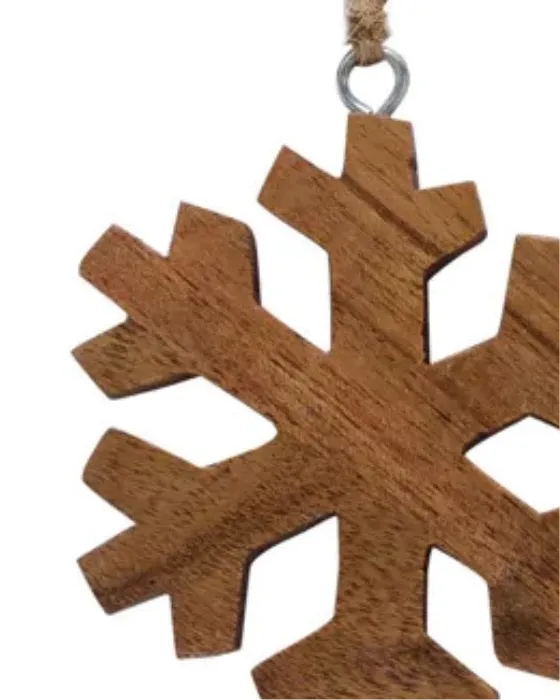 Large Wooden Hanging Snowflake Decoration