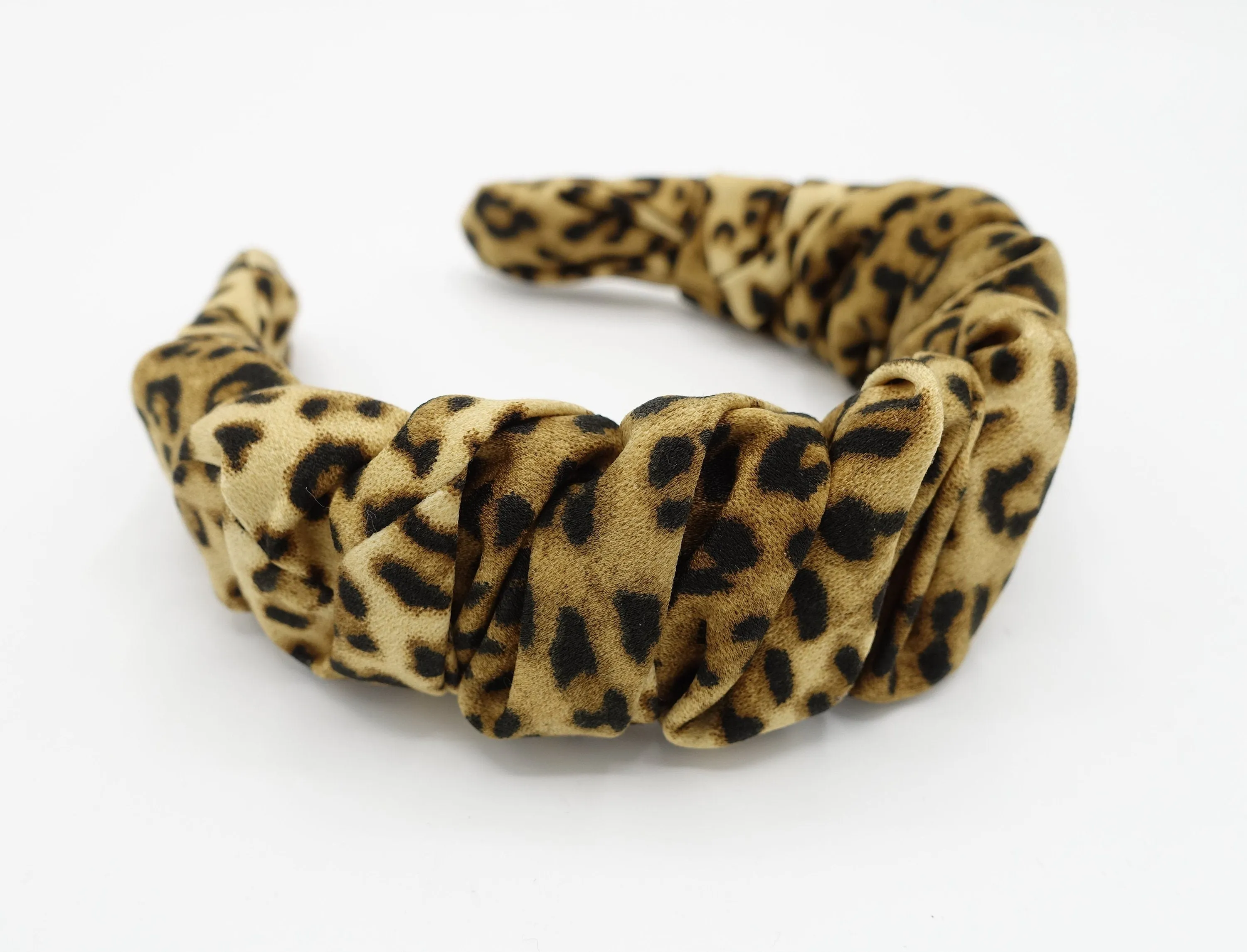 leopard headband spiral pleated hairband stylish hair accessory for women