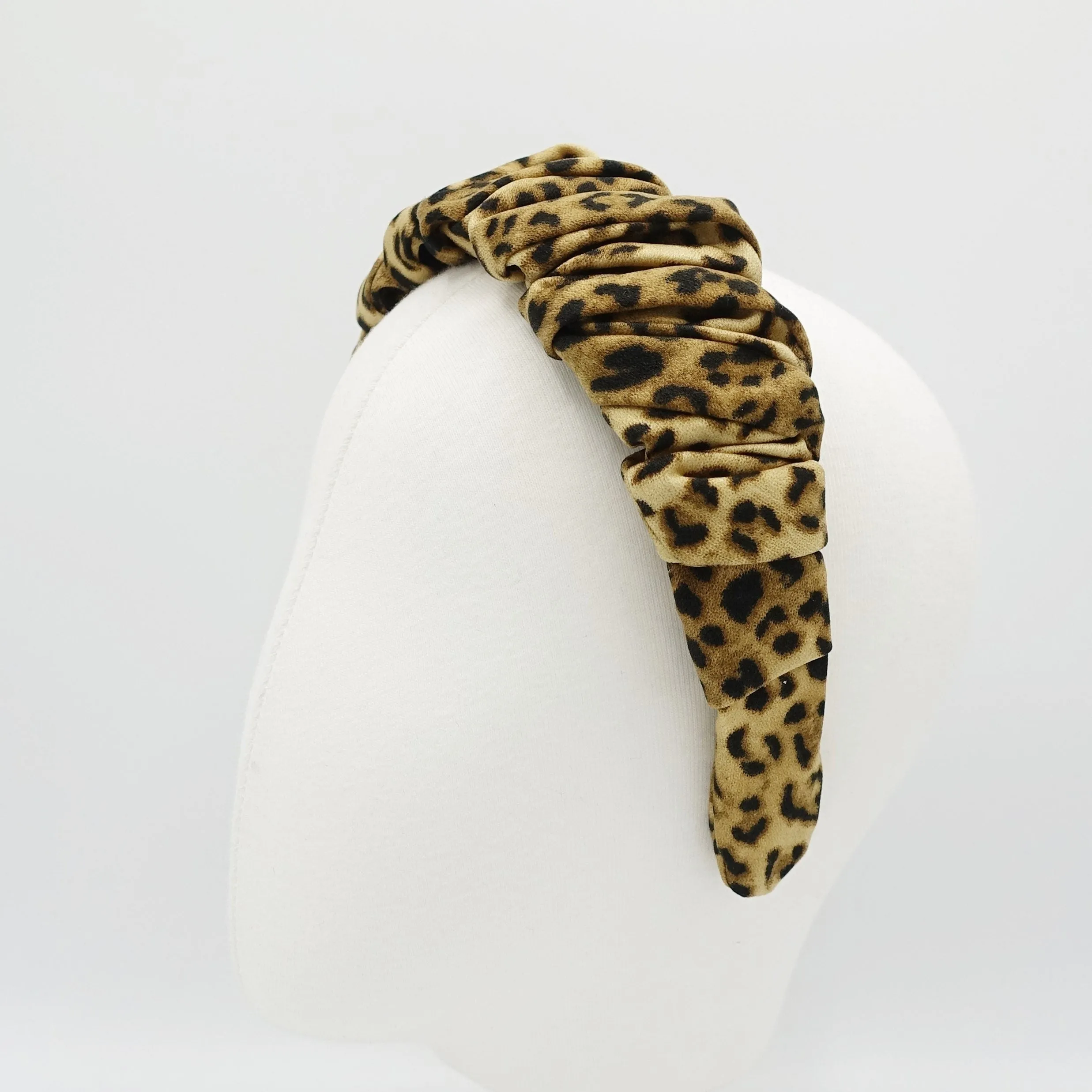 leopard headband spiral pleated hairband stylish hair accessory for women