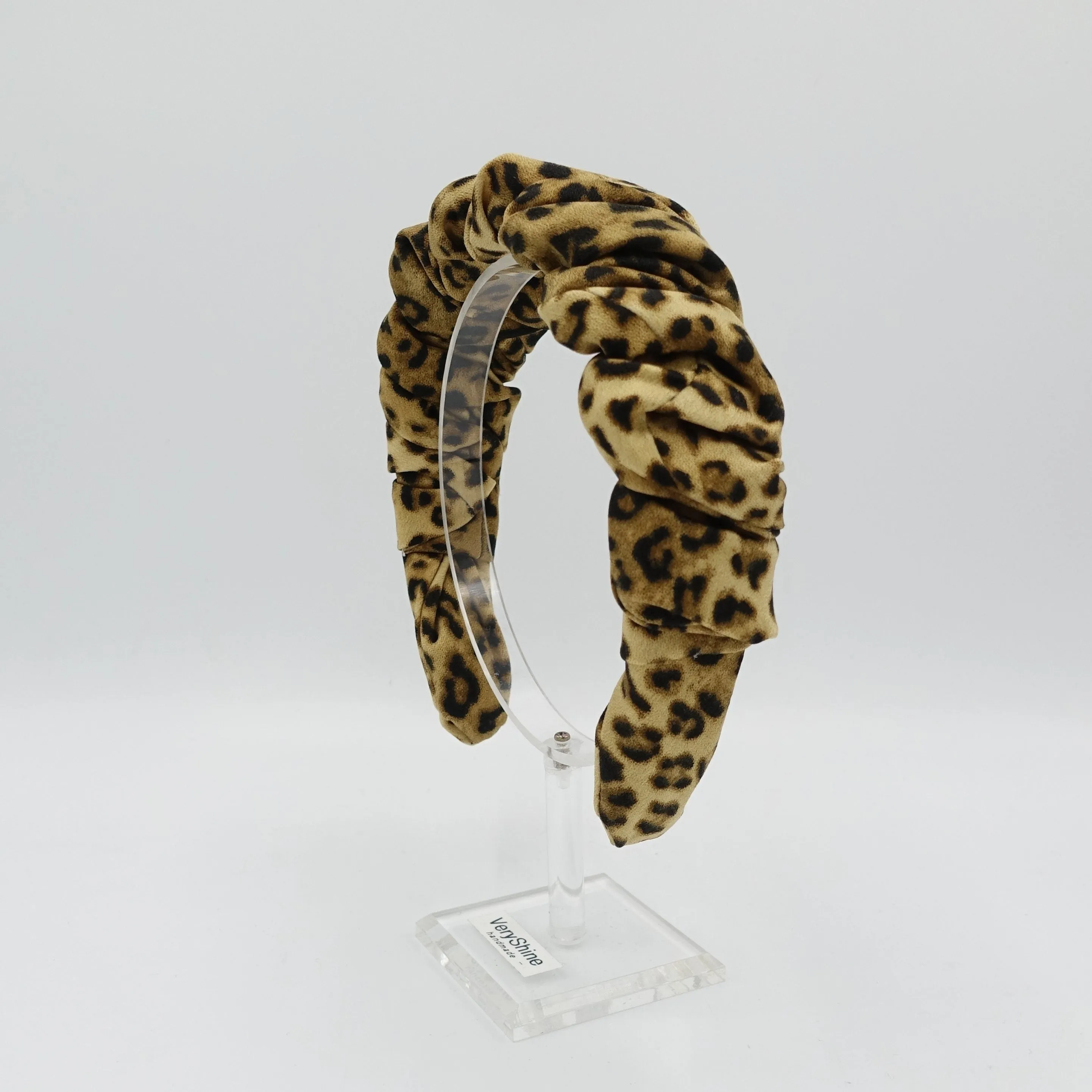 leopard headband spiral pleated hairband stylish hair accessory for women