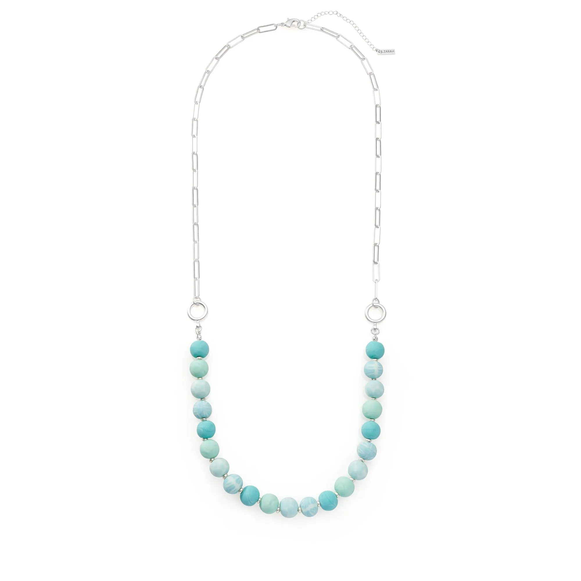 Maui Blue Link Beaded Long Necklace