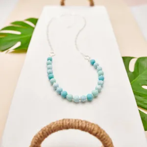 Maui Blue Link Beaded Long Necklace