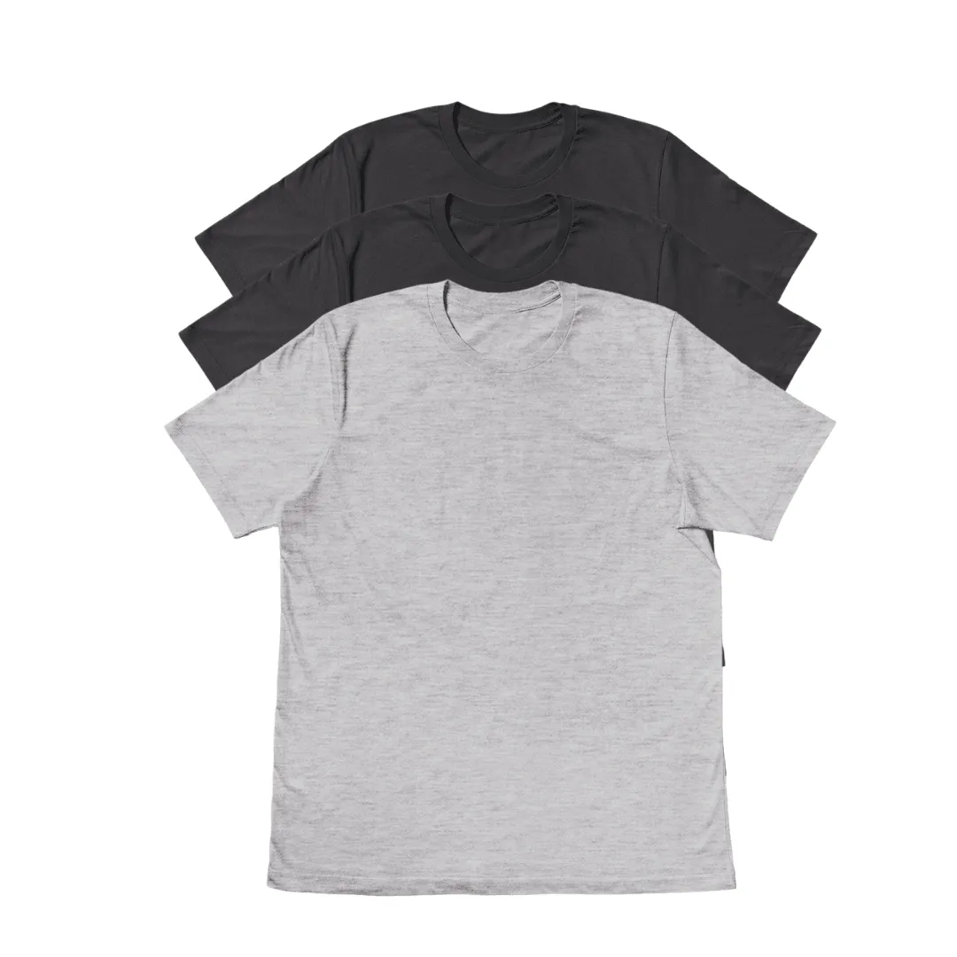 Men's Gray 3 Pack T-Shirt Bundle