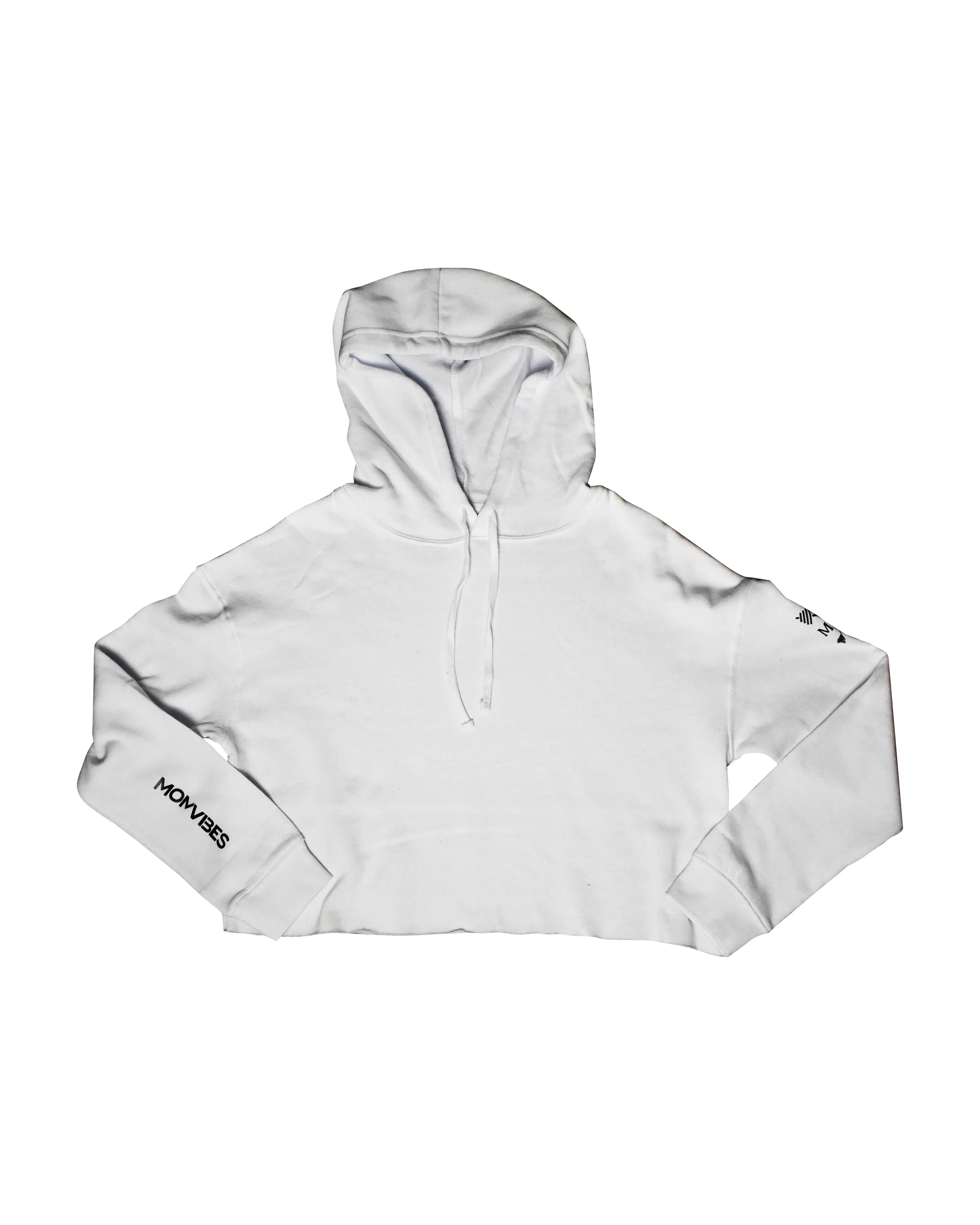 MomVibe Cropped Women's Hoodie (Ice White)