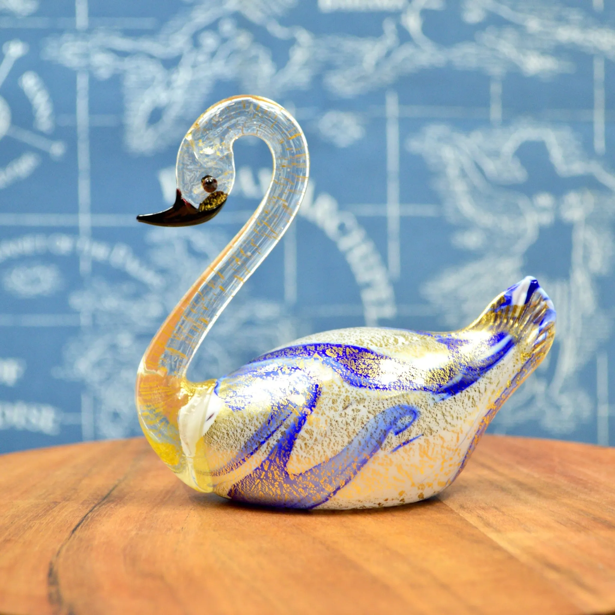 Murano Glass Swan, Decorative Figurine, Made in Italy