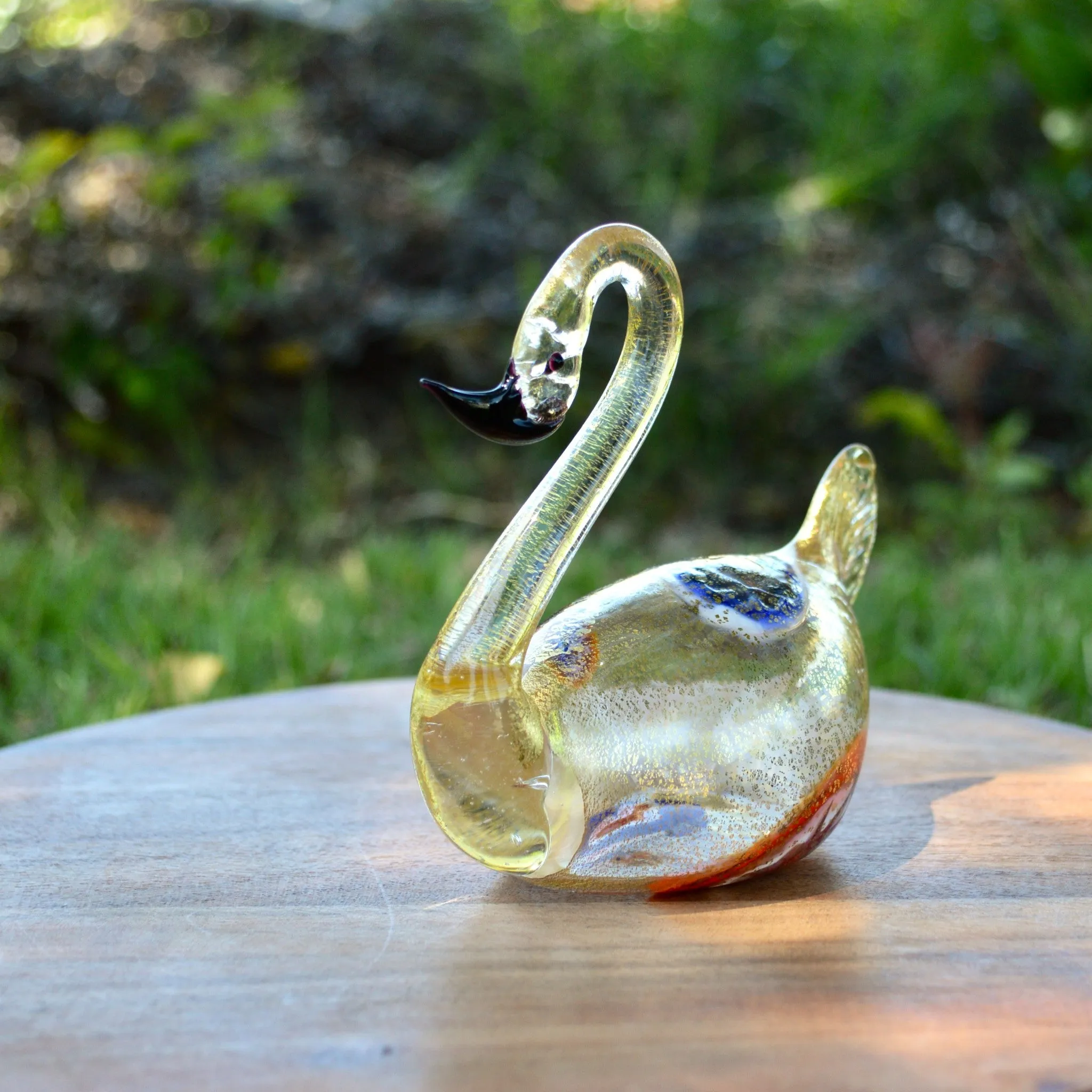 Murano Glass Swan, Decorative Figurine, Made in Italy