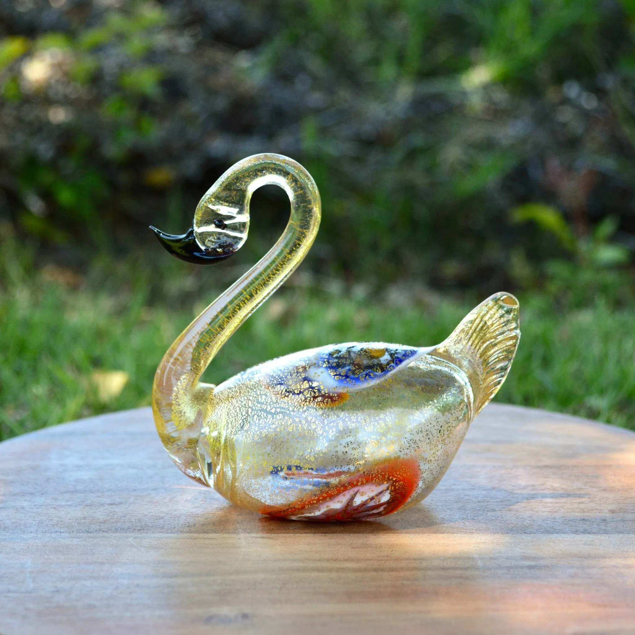 Murano Glass Swan, Decorative Figurine, Made in Italy