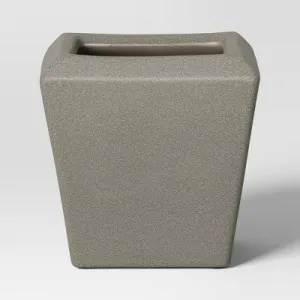 New - Threshold Studio McGee Large Square Ceramic Planter Pot Box Indoor/Outdoor, Gray