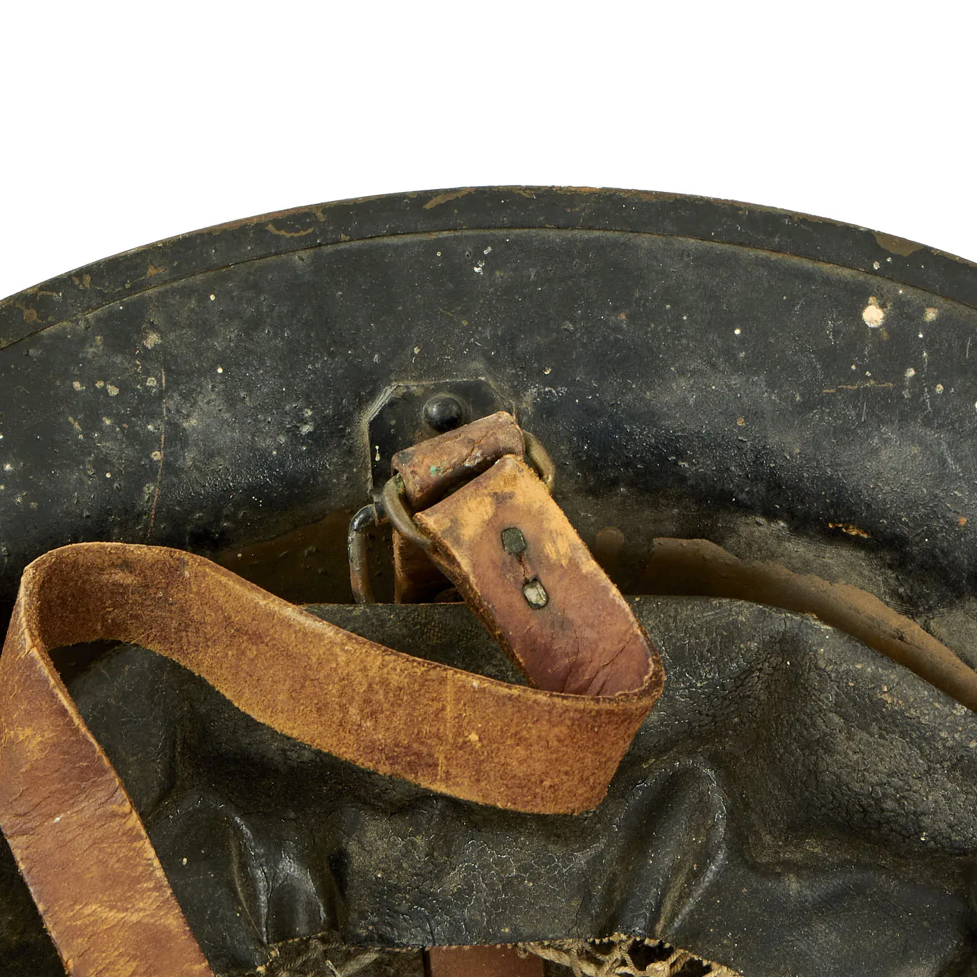 Original U.S. WWI Repurposed M-1917 Helmet For Volunteer Fire Department Use - Complete